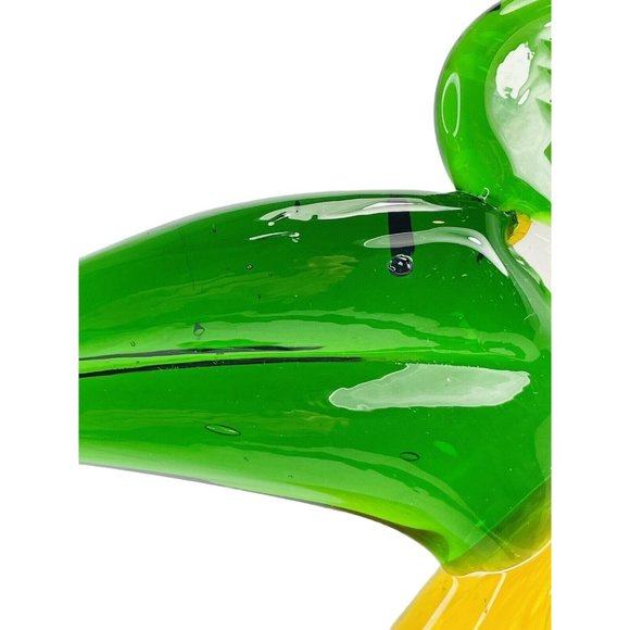 Fifth Avenue Crystal Tropical Toucan Yellow Bird Large  Blown Glass Figurine - Picture 6 of 12